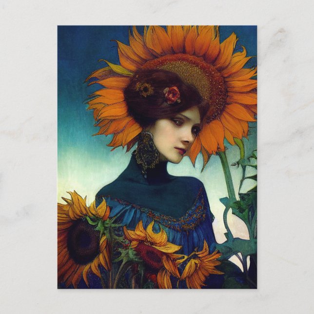 Carte Postale Heure dorée du tournesol (Devant)
