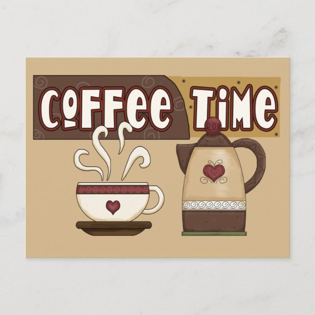 Carte Postale Heure du café (Devant)
