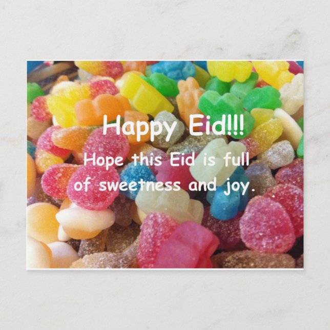 Carte postale heureuse de bonbons à Eid (Devant)
