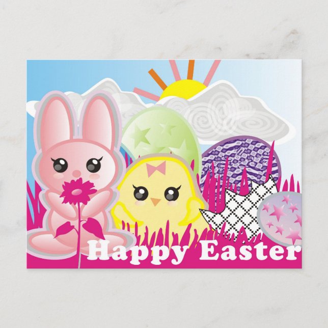 Carte postale heureuse de Pâques (Devant)
