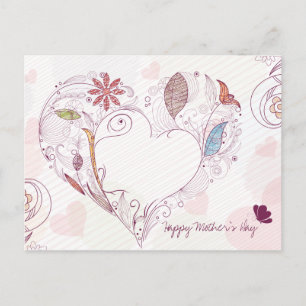 Carte postale heureuse du jour de mère de coeur