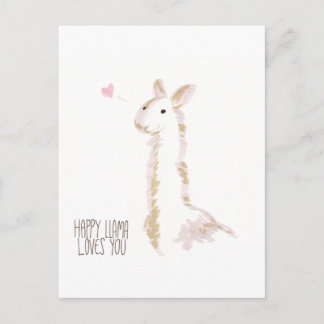 Carte Postale Heureuse Llama t'aime