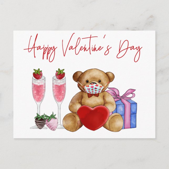 Carte Postale Heureuse Sainte-Valentin 2021 Quarantine Covid (Devant)