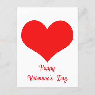 Carte Postale Heureuse Sainte-Valentin 2025 Cute Red Heart Custo