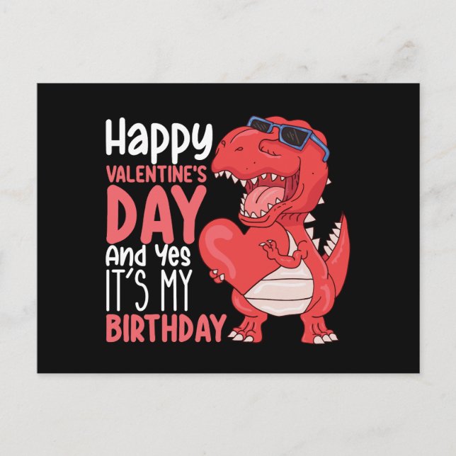 Carte Postale Heureuse Sainte-Valentin Et oui c'est mon annivers (Devant)