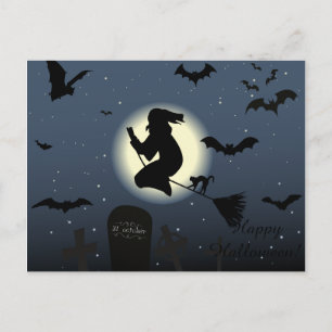 Carte Postale Heureuse sorcière d'Halloween