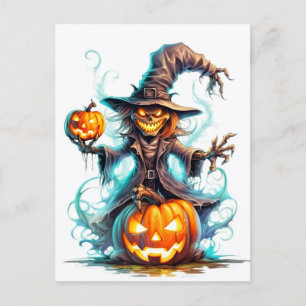 Carte Postale Heureuse sorcière fière d'Halloween