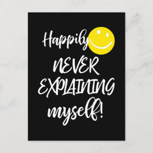 Carte Postale Heureusement ne jamais m'expliquer la typographie