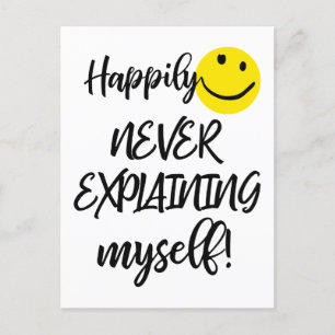 Carte Postale Heureusement ne jamais m'expliquer la typographie