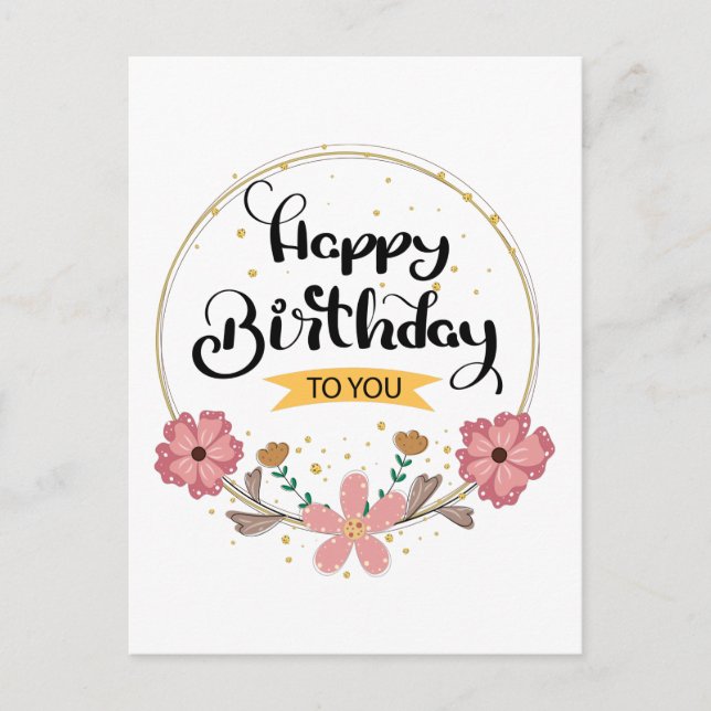Carte Postale heureux anniversaire pour toi (Devant)