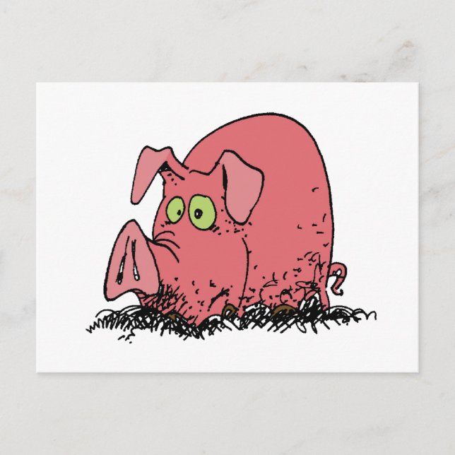 Carte Postale Heureux comme un cochon dans la boue (Devant)