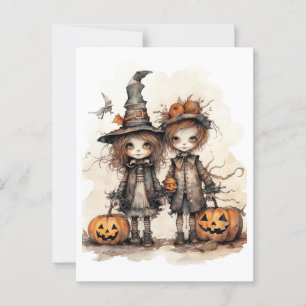 Carte Postale heureux enfants halloween