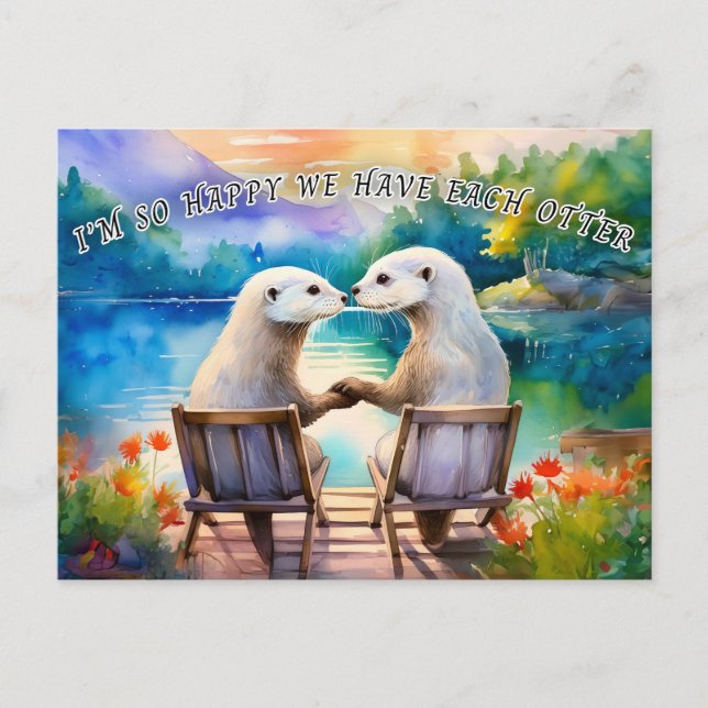Carte Postale Heureux que nous ayons chacun une Loutre (Devant)