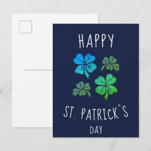 Carte Postale Heureux Shamrock Clover Joyeux Saint Patrick's day