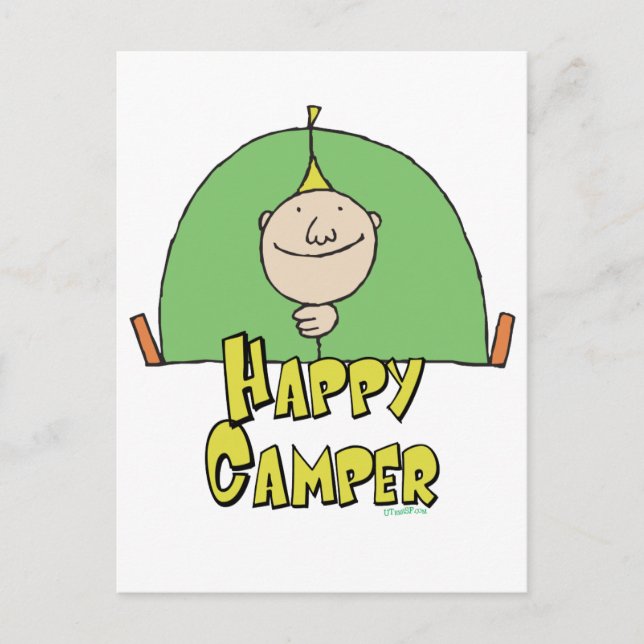 Carte Postale Heureux type de camping-car (Devant)