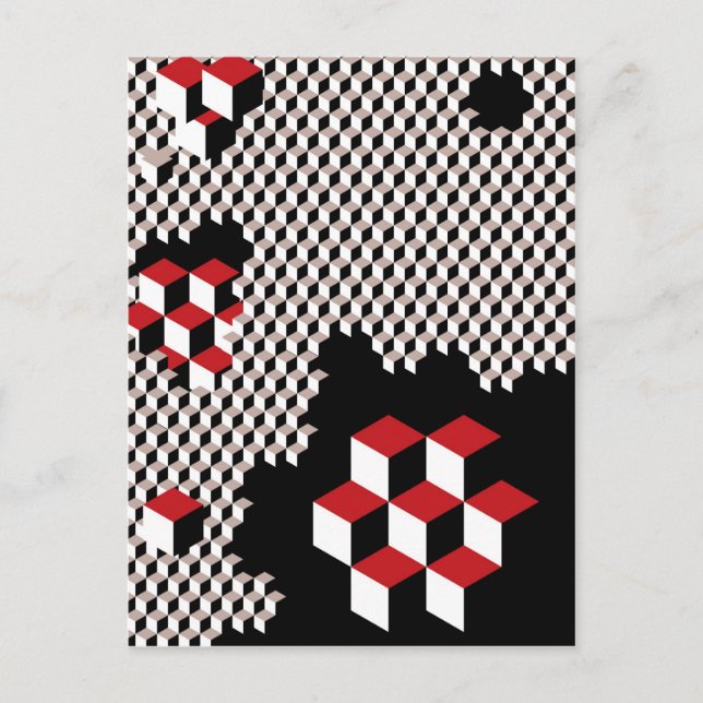 Carte Postale Hexagon conception géométrique abstraite (Devant)