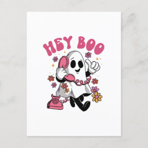 Carte Postale Hey Boo - Halloween fantôme Super