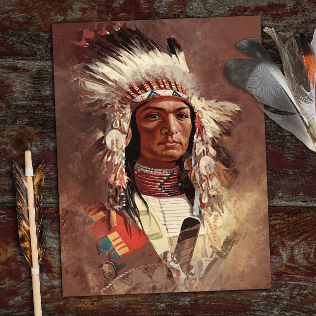 Carte Postale Hiawatha Portrait en chef des Indiens d'Amérique (Créateur téléchargé)
