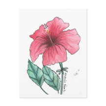 carte postale hibiscus