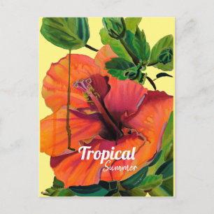 Carte Postale Hibiscus d'oranger tropical d'été
