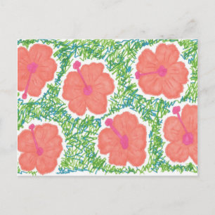 Carte Postale Hibiscus Pop Art Motif