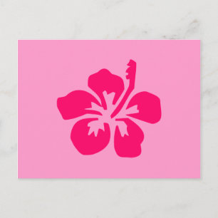 Carte Postale Hibiscus rose vif