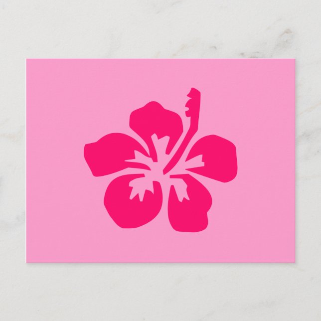 Carte Postale Hibiscus rose vif (Devant)