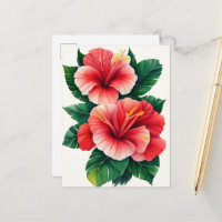 Hibiscus rouge clair tropical Hawaïen