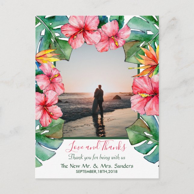 Carte Postale Hibiscus tropical Hawaï Mariage photo (Devant)