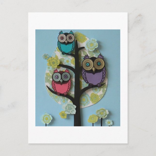 Carte Postale hibou (Devant)