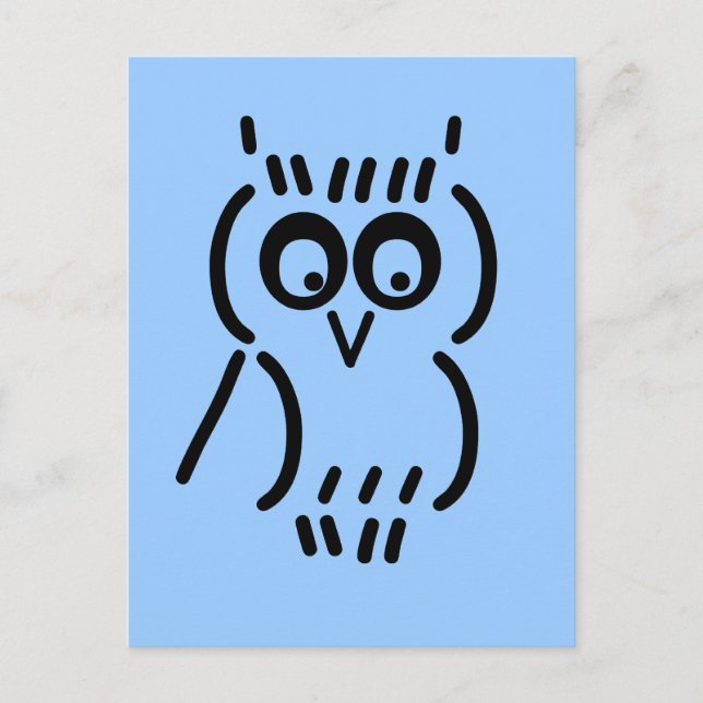 Carte Postale Hibou ASCII (Devant)
