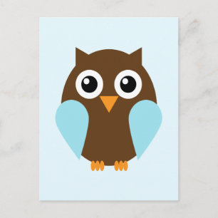 Carte Postale Hibou Bleu