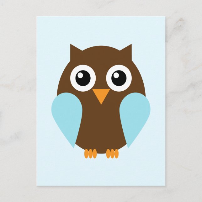 Carte Postale Hibou Bleu (Devant)