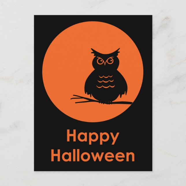 Carte Postale Hibou d'Halloween (Devant)