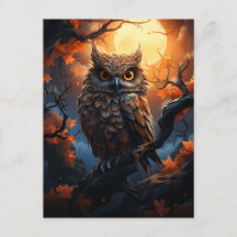 Hibou et une Pleine lune Halloween
