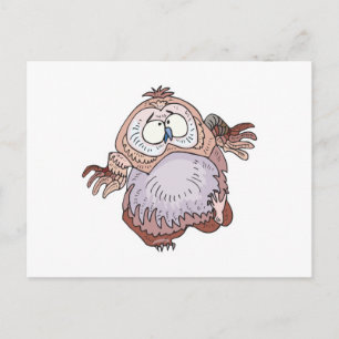 Carte Postale hibou vacillant idiot