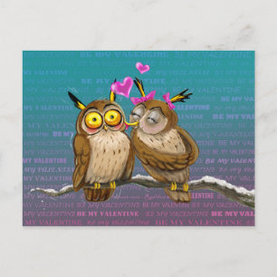 Carte Postale Hiboux Kiss