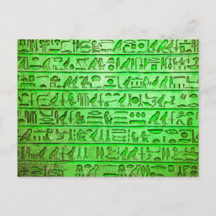 Carte Postale Hiéroglyphes égyptiens anciens Vert