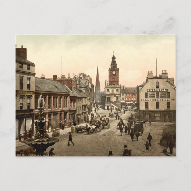 Carte Postale High Street, Dumfries, Écosse (Devant)