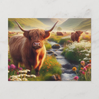 Carte Postale Highland Cow