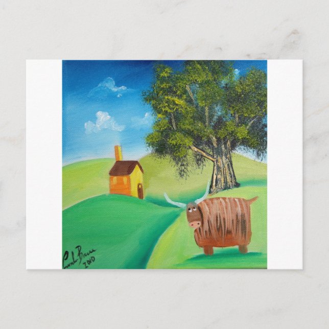 CARTE POSTALE HIGHLAND VW FOLK ART (Devant)