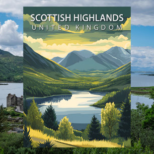 Carte Postale Highlands écossais Paysage Montagnes Royaume-Uni V