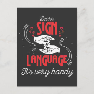 Carte Postale Hilarious Learn American Sign Language Humour