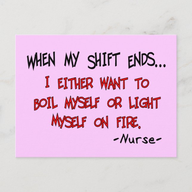Carte Postale Hilarious Nurse Sayes (Devant)