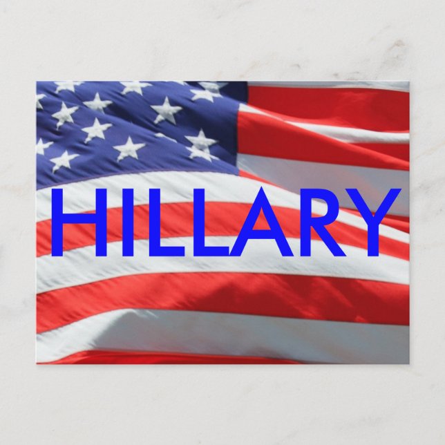 Carte Postale Hillary candidate à la présidence, drapeau américa (Devant)