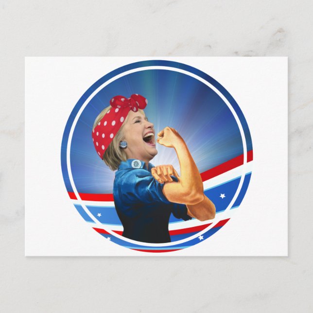 Carte Postale Hillary Clinton 1ère candidate à la présidentielle (Devant)