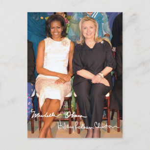 Carte Postale Hillary Clinton et Michele Obama