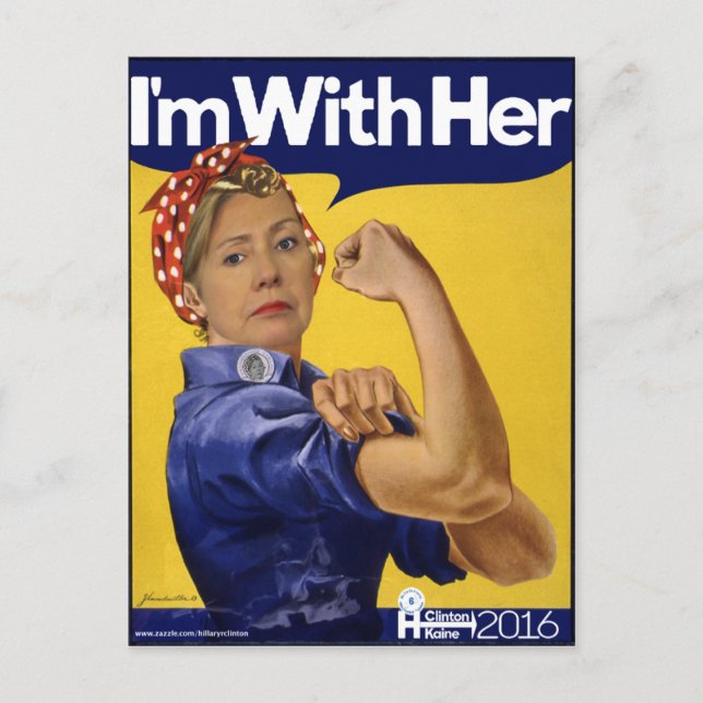 Carte Postale Hillary Clinton Je suis avec elle ! (Devant)