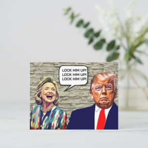 Carte Postale Hillary Drôle Dit Verrouiller Trump
