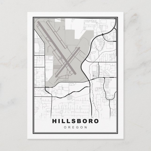 Carte Postale Hillsboro Map (Devant)